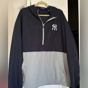 New York Yankees Blue and Gray Pullover Jacket